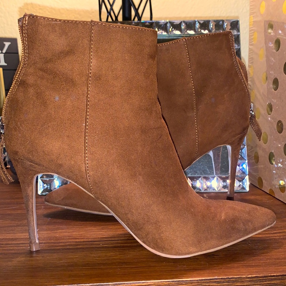 Beautiful suede booties, used one time only. Perfect condition!